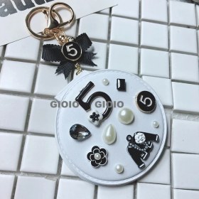 Resim Silver1 Gıoıo Yeni Ipek Eşarp Anahtarlık Kişiselleştirilmiş Inci Papyon Çanta Çekicilik Dokuma Anahtarlık (Yurt Dışından) 