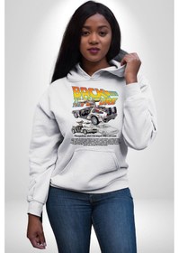 Resim Camaro Chevrolet Kadın Erkek Beyaz Kapüşonlu Sweatshirt Hoodie Beyaz 