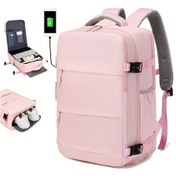 Resim Sunshine022 Enoshı Pembe Genişletilebilir Tekerlekli Sırt Çantası 15.6 Laptop Bölmeli Diğer 