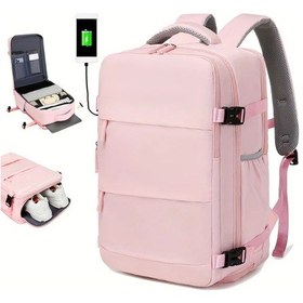 Resim Sunshine022 Enoshı Pembe Genişletilebilir Tekerlekli Sırt Çantası 15.6 Laptop Bölmeli Diğer 