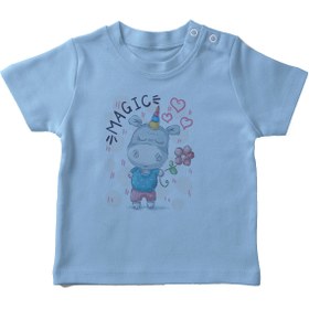 Resim Angemiel Baby Sihirbaz Tek Boynuzlu Gergedan Erkek Bebek Tişört Mavi B1050MDBBKETSRT 