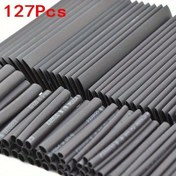 Resim 127 Parça Premium Isı Küçültme Kılıfı Seti - Dayanıklı, Su Geçirmez & Alev Geciktirici Boru Elektrik Bağlantıları & Kablo Koruma için, 2:1 Küçültme Oranı, Uygun 