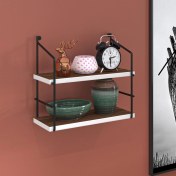 Resim Kenzlife Mutfak Banyo Duvar Rafı Junzi Mat Ceviz Suntalam 040 Y 40 G 15 D 2 Katlı Beyaz 