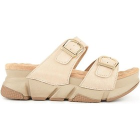 Resim Muya Kiirus Anatomik Taban Topuk Dikeni Kadın Terlik Bej 