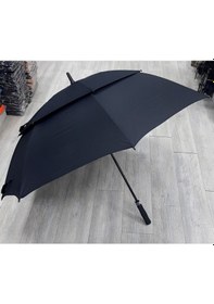 Resim Hava Perdeli Şemsiye Protokol Şemsiyesi Büyük Boy Asla Kırılmaz 2 Kat Korumalı Erkek Şemsiye Siyah 