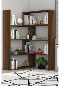 Resim Moonlife Pisagor Kitaplık Ceviz 