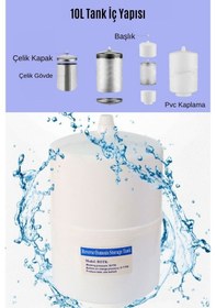 Resim 13 Aşamalı Açık Kasa Pompasız 8 L Çelik İçli Su Arıtma Cihazı 