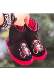 Resim Pandalina Çocuk Panduf Yeni Yıl Figürlü Cırt Cırtlı Unisex Noel Panduf 