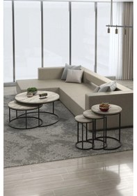 Resim Uslucan Alışveriş Orta Sehpa Ve Zigon Sehpa Set İkili Lüx C Zigon Efes Çok Renkli 