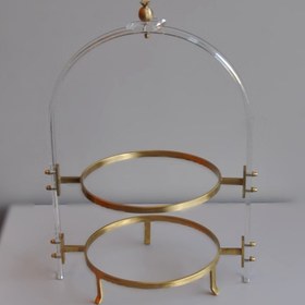 Resim Pirinç Detaylı Pleksi Etajer 