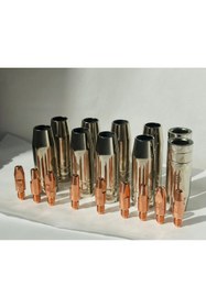 Resim GERMANY Gazsız Gazaltı Kaynak Makinesi Nozul ve Meme 10 adet 