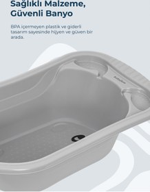 Resim Babyjem Ayaklı Küvet Seti 7 Parça Soft Gri 