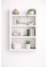 Resim 4'lü Duvar Rafı-mutfak-çok Amaçlı Raf-beyaz 60x50x10 Beyaz 