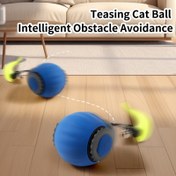 Resim Teasing Cat Ball - Akıllı Engel Giderme, Titreşimli ve Yuvarlanan Kedi Oyuncakları Yapay Tüylerle, USB Şarj Edilebilir Pil, Kapalı Oyunlar İçin İdeal, Kedi Oyun Saati | Titreşimli Kedi Oyuncakları | Dayanıklı Kedi Oyuncakları 