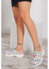 Resim Blum Sabo Terlik Beyaz Kelebek Klasik Tam Ortopedik ve Anatomik 