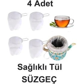 Resim 4 Adet Çaydanlık Içi Süzgeç Demlik Içi Filtreli Tül Çay Demleme Süzgeci 