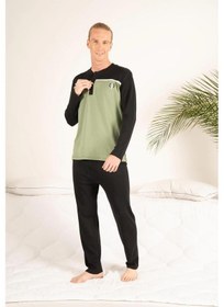 Resim Estiva 23407 Erkek Kışlık Yuvarlak Yaka Penye Pijama Takımı Grı 