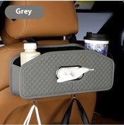 Resim Dashanshop Gri Pu Deri Araç Mendillik - Askılı Arka Koltuk Organizer Büyük Açıklıklı Universal 