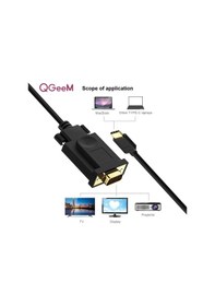 Resim Qgeem QG-UA17 1.8m USB Type-C to Erkek VGA Kablo 