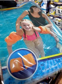 Resim Şişme Kolluk Çocuk Yüzme Kolluğu 1 Çift 20 Cm Çift Bombeli 3-12 Y Turuncu 