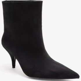 Resim Luvi Shoes Nuvıa Siyah Süet Sivri Burunlu Kadın Topuklu Bot Siyah Süet 