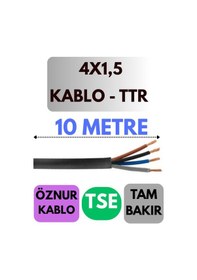 Resim Öznur 4x1,5 Ttr Kablo Metre Seçenekli Siyah - 10 Metre 