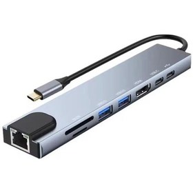 Resim Sanec Type-c Çoklu Dönüştürücü 87w Pd, Hdmı, 2x Usb 3.0, Rj45, Sd/tf Kart Girişli Hub 