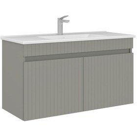 Resim Orka Tivoli 100 Cm Mat Kaşmir Banyo Dolabı Alt Modül Lavabo Kaşmir 