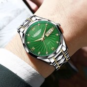Resim Hanyang 818 Yeşil Poedagar Marka Lüks Erkek Saatler Yüksek Kaliteli Su Geçirmez Iş Rahat Adam Kuvars Kol Saati Aydınlık Paslanmaz Çelik Saatler (Yurt Dışından) 