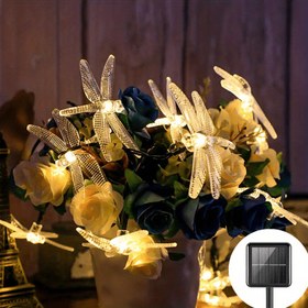 Resim Güneş Enerjili Yusufçuk Işıklı Dize, 20 LED - İç/Dış Mekan Dekoru, Bahçe, Çim, Veranda Partileri İçin Mükemmel | Halloween, Noel, Şükran Günü Uyumlu 