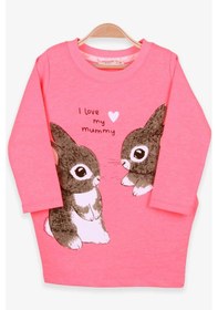 Resim Breeze Kız Çocuk Tunik Tavşan Desenli 1.5-5 Yaş, Neon Pembe Neon Pembe 