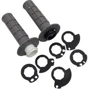 Resim Synodicmonth Kaymaz Kilitli Tutacak, Çıtçıtlı Kamlı Evrensel Motosiklet Gidon Tutacakları, Gri Motokros El Tutacağı 