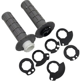 Resim Synodicmonth Kaymaz Kilitli Tutacak, Çıtçıtlı Kamlı Evrensel Motosiklet Gidon Tutacakları, Gri Motokros El Tutacağı 