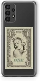 Resim Multitronic Samsung Galaxy A72 Uyumlu Marilyn Monroe Dolar Tasarım Baskılı Şeffaf Kılıf 