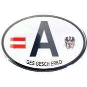 Resim BsElektronik Etiketçilere Özel Oval Arma A (AUSTRIA) Bayraklı Esnek Alüminyum Arma Sticker 