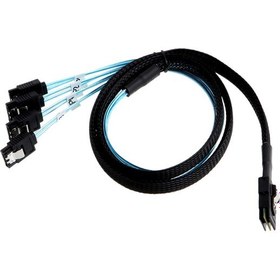 Resim Guangdong Spirit Mini Sas 36PIN (SFF-8087) Erkek - 4 Sata 7pin Dişi Kablo, Mini Sas Ana Bilgisayar/denetleyici - 4 Sata Hedef/arka Plan 1.0m 