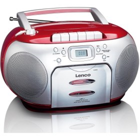 Resim Lenco Scd-410 Rd - Taşınabilir Fm Radyo Cd Kaset Çalar Müzik Seti 