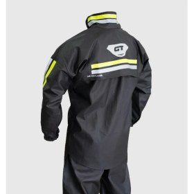 Resim Motoanl Reflektörlü Özel Kesim 0,40MM Kalın Yağmurluk Takım Su Geçirmez Pvc Yağmurluk Air Ventilation 