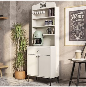 Resim 5200 Sıesta 69 Cm Kahve Köşesi Çok Amaçlı Dolap 2 Kapaklı 1 Çekme 