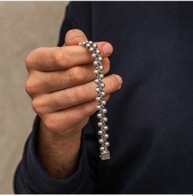 Resim Gümüş Oksitli Toplu Erkek Bileklik 