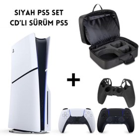 Resim Sony Playstation 5 CD Versiyon (Slim) + Siyah Dualsense + Siyah Çanta (Kılıf Hediyeli) 
