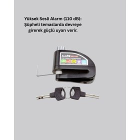 Resim Epilons Motosiklet Scooter Bisiklet Tekerlek Disk Kilidi Alarmlı Güvenlik 