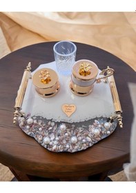 Resim Dreamy Gold Söz Kahve Tepsisi Krem 