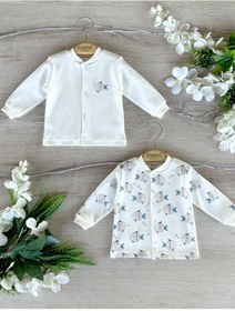 Resim PATSAN 2'li Organik Pamuklu Penye Bebek Üst Hırka Takım Balık 
