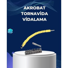 Resim 12’li Akrobat Bits Vidalama Seti Esnek Uç Çok Yönlü Kullanım 