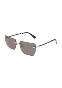 Resim Calvin Klein Jeans Ckj 25207s 043 62 Unisex Geometrik Gümüş Metal Güneş Gözlüğü Gri 