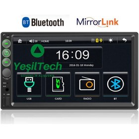 Resim VOVEL Double Oto Teyp 7 Inc Bluetooth Usb-sd-aux-mp5-mp3 1080p Hd 