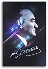 Resim Efektli Mustafa Kemal Atatürk Tablo-60 X 60 Cm Kare 