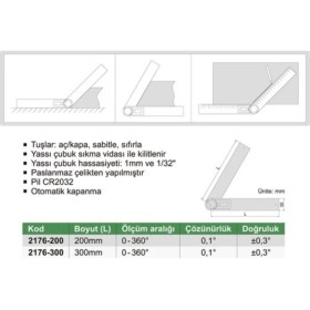 Resim Normadia Dijital Açı Ölçer 2176-200, Hassas ve Kolay Kullanım 