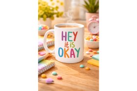 Resim Sb Shopping Hey It Is Okay Motivasyon Kupası Model 137 – Renkli Tasarım Porselen Kupa – Moral Veren, Pozitif Me 